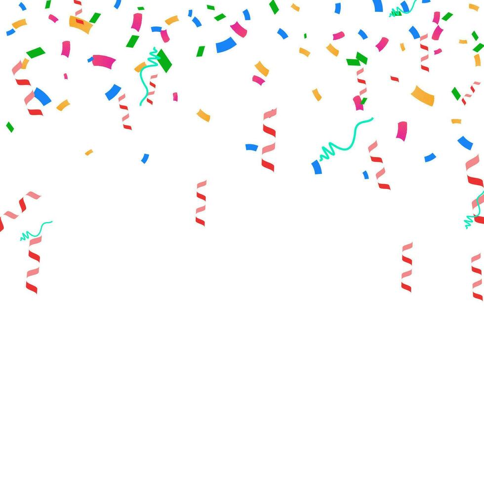 Celebration background template with confetti. Vector illustration EPS10.