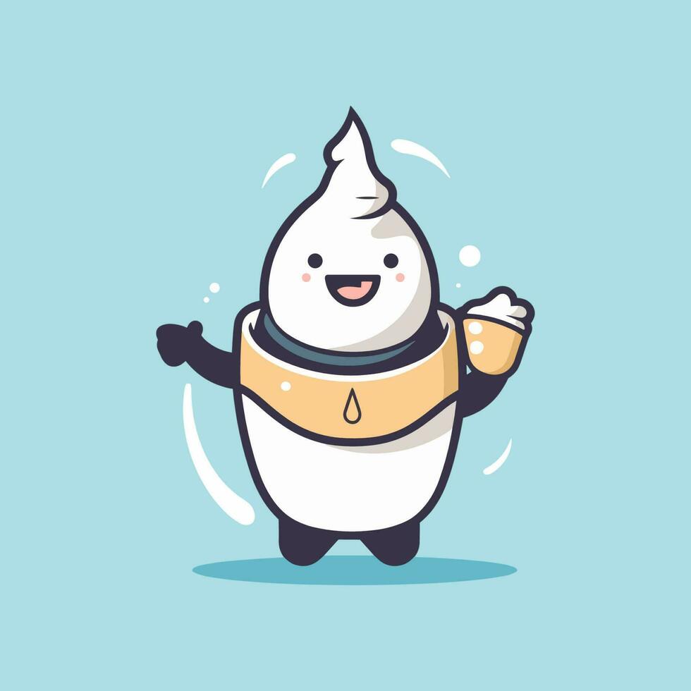 linda mascota hielo crema logo ilustración vector