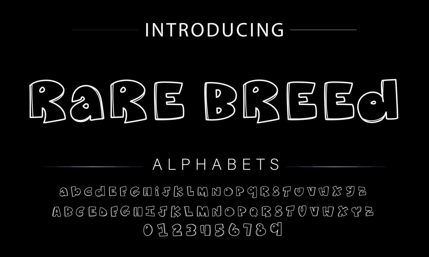 Playful style font design, childish alphabet letters and numbers vector illustration