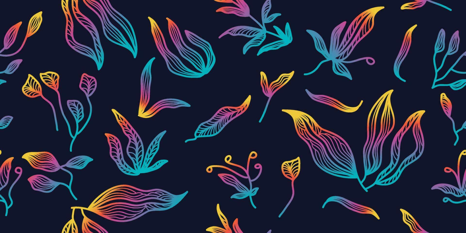 exótico sin costura floral modelo con vistoso degradado estilo. flor motivo. adecuado para fondo de pantalla, envase papel, fondo, tela, textil, vestir, y tarjeta diseño vector