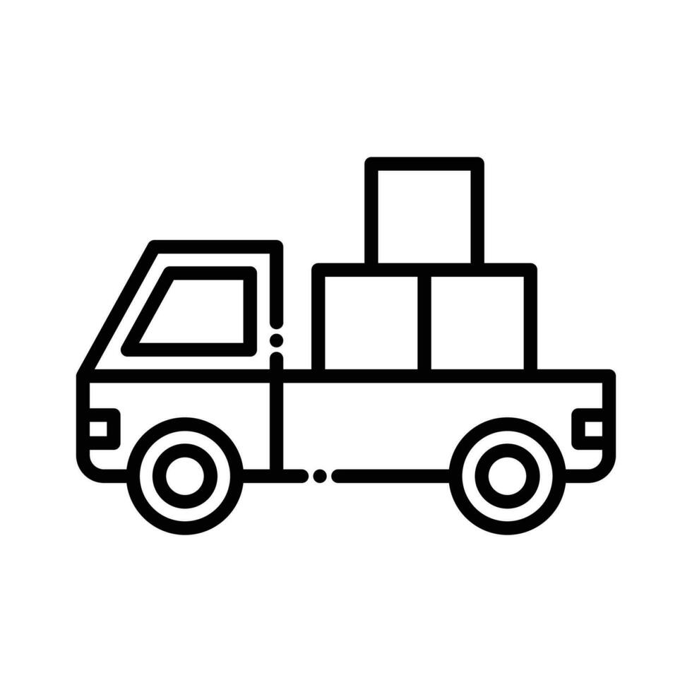 Pick Up Van vector outline Icon style illustration. EPS 10