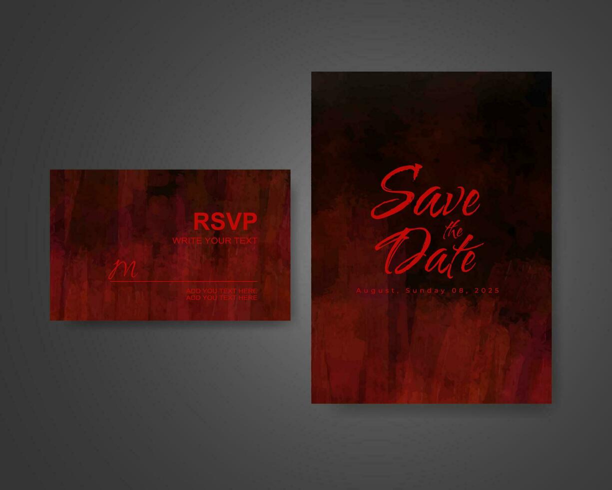 Wedding invitation with abstract watercolor background vector