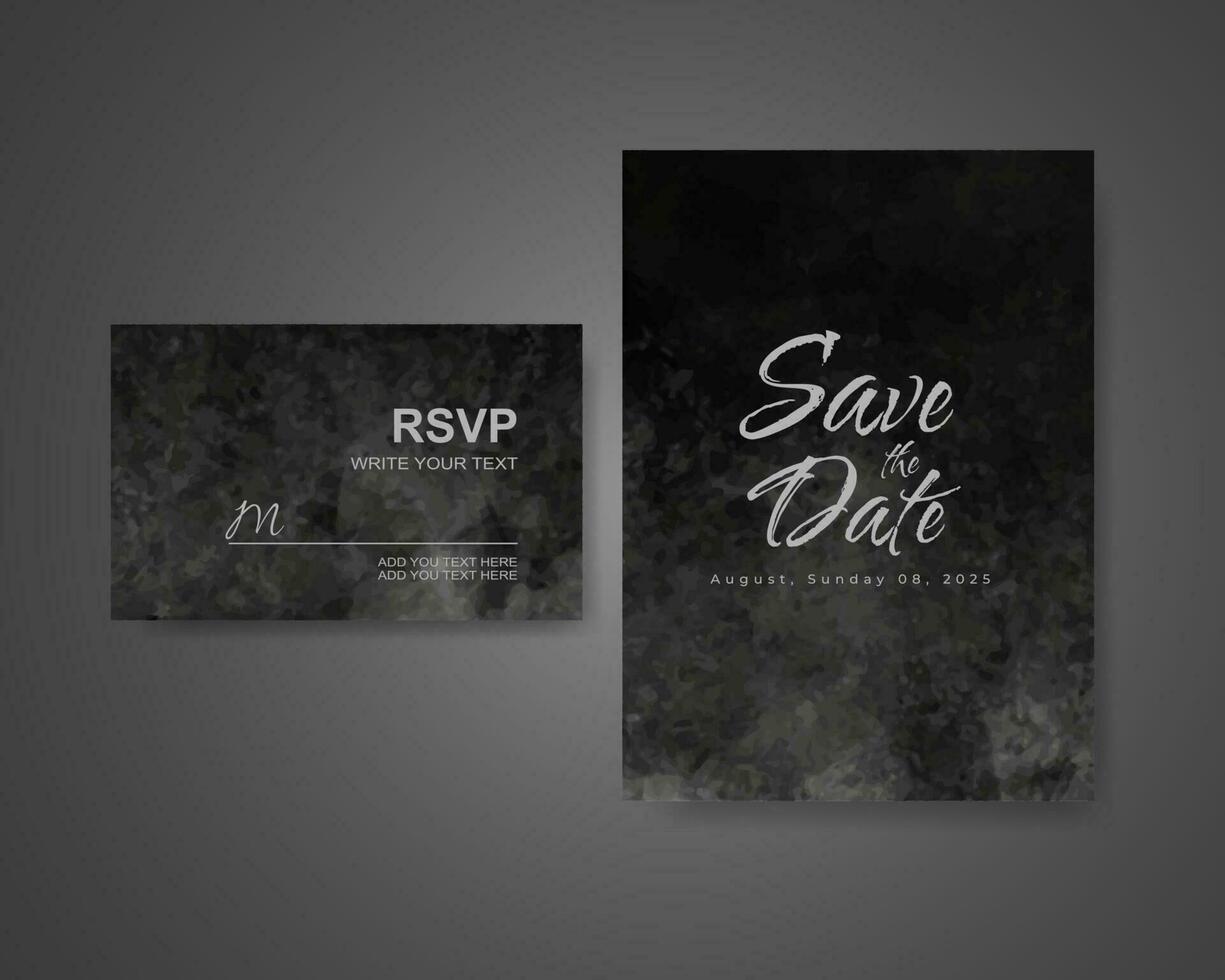 Wedding invitation with abstract watercolor background vector