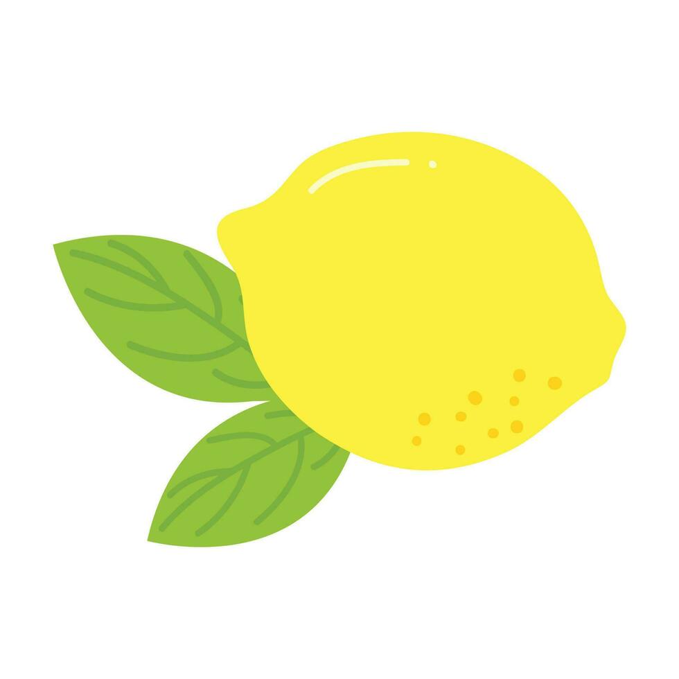 Fresh Lemon Illustration Isolated In White Background. Lemon Slice Cartoon Illustration. vector