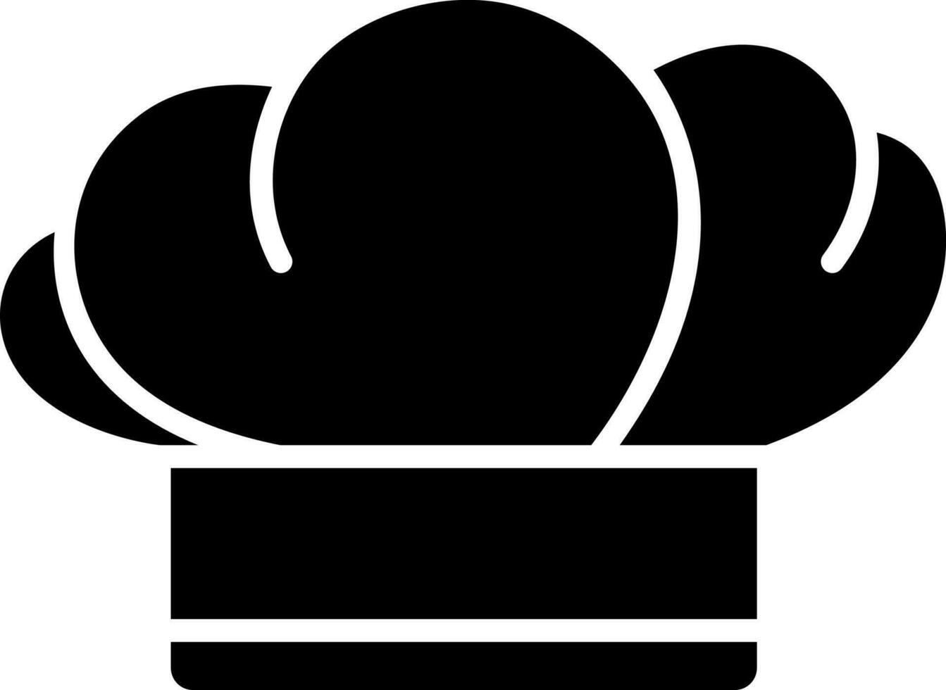 Black and White chef hat icon in flat style. vector