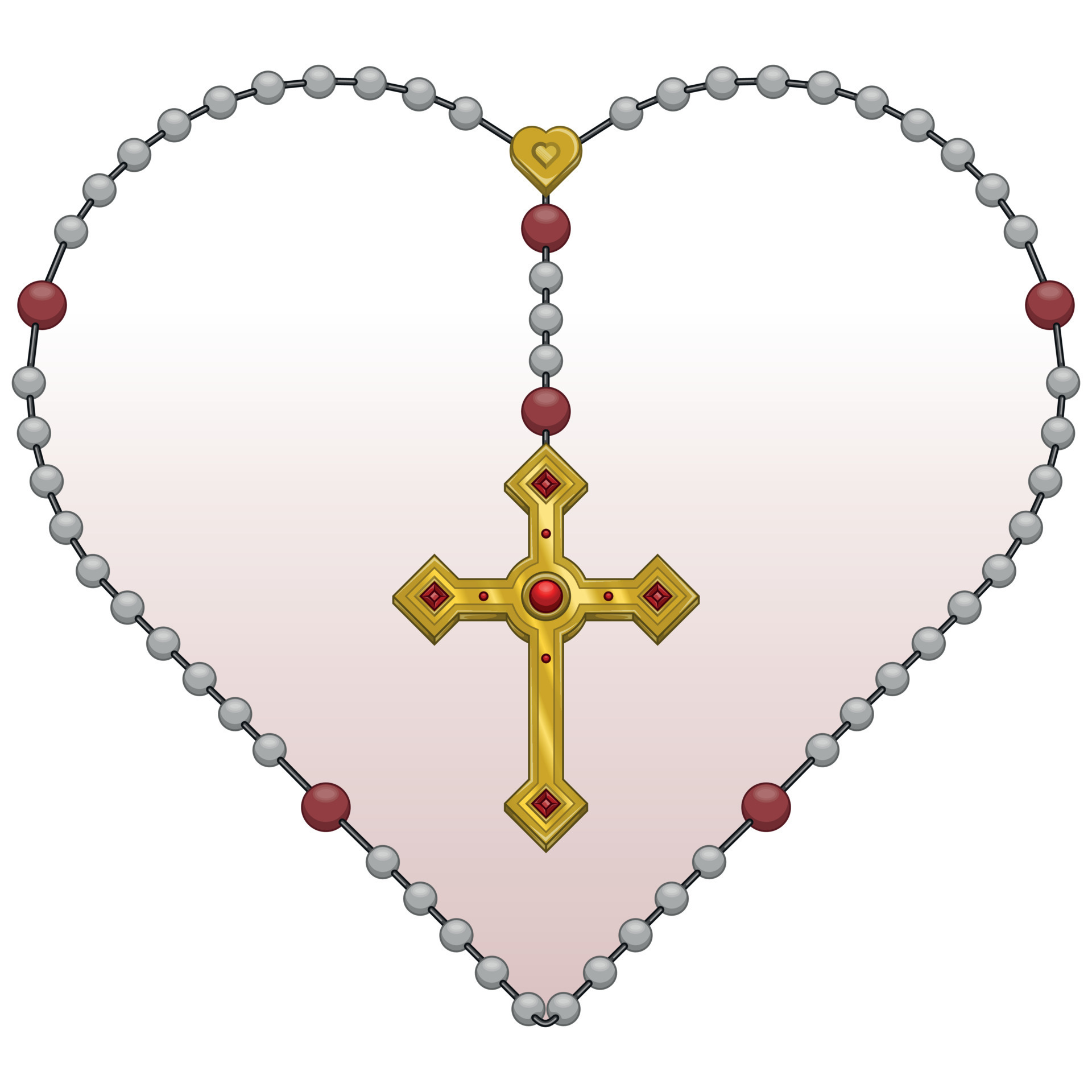 Heart shaped rosary vector design 25372340 Vector Art at Vecteezy