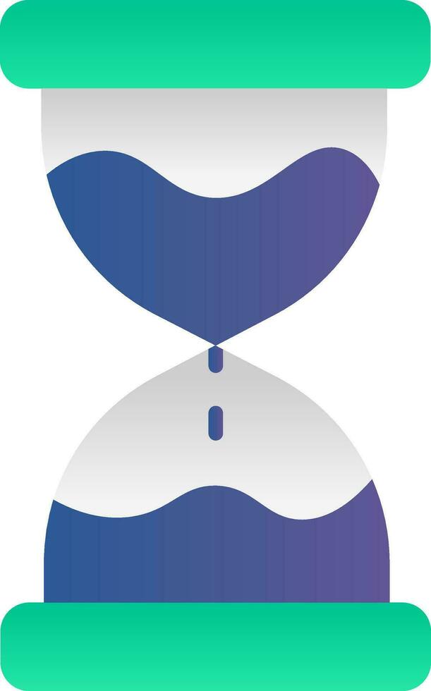 Green And Blue Hourglass Icon In Flat Style. vector