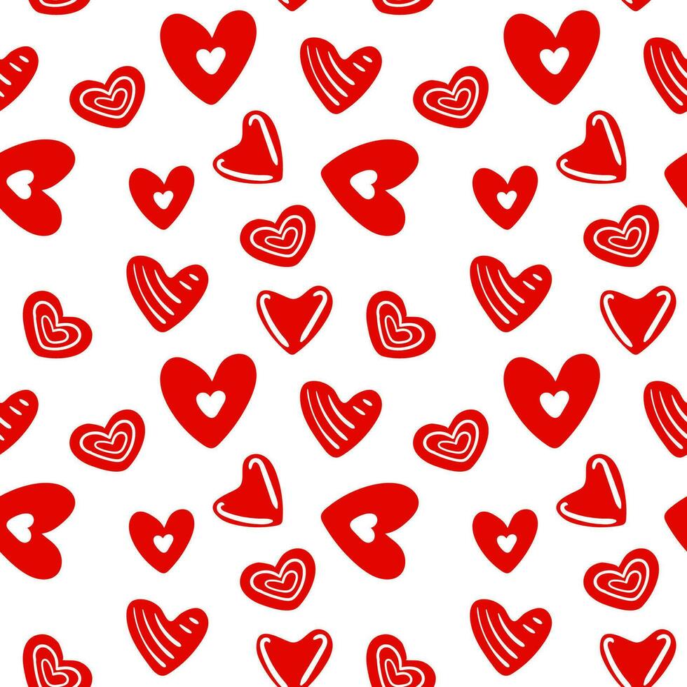 Seamless love heart design vector background. Seamless pattern on Valentine s day. The seamless texture with heart.