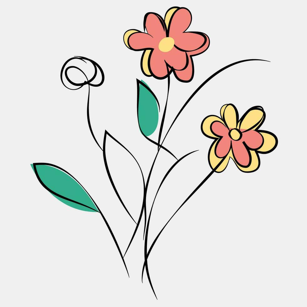 minimalista floral vector Arte ilustraciones para ocasiones modelo Clásico Moda mano dibujado decoración