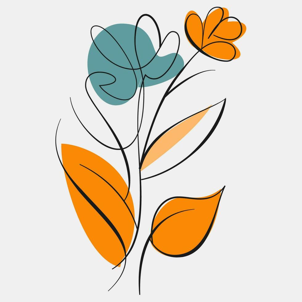 minimalista floral vector Arte ilustraciones para ocasiones modelo Clásico Moda mano dibujado decoración