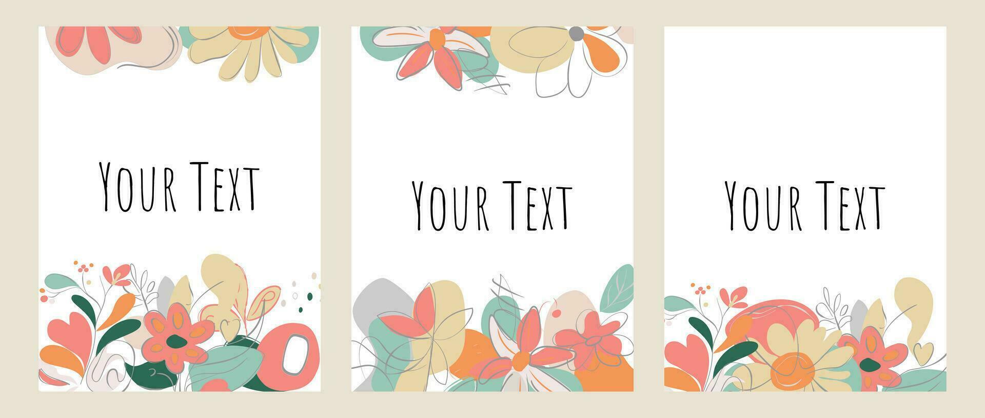 invitation card flower template design vector