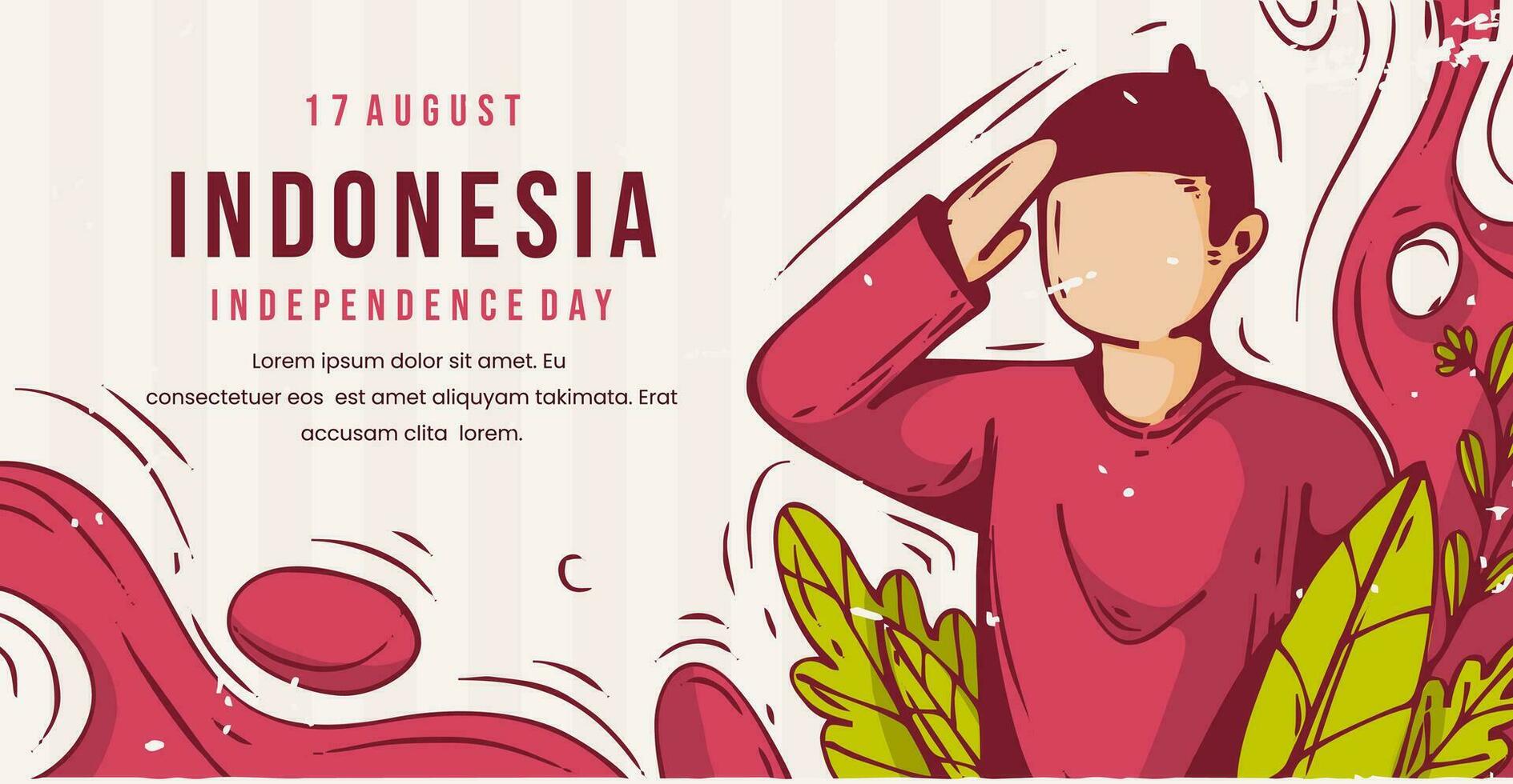 august 17th indonesia independence day banner background vector