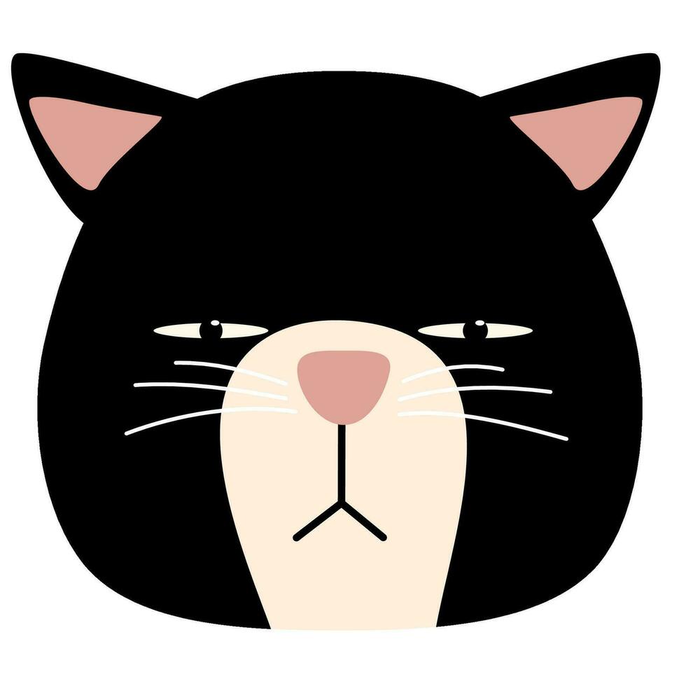 funny face cat head arrogant black vector