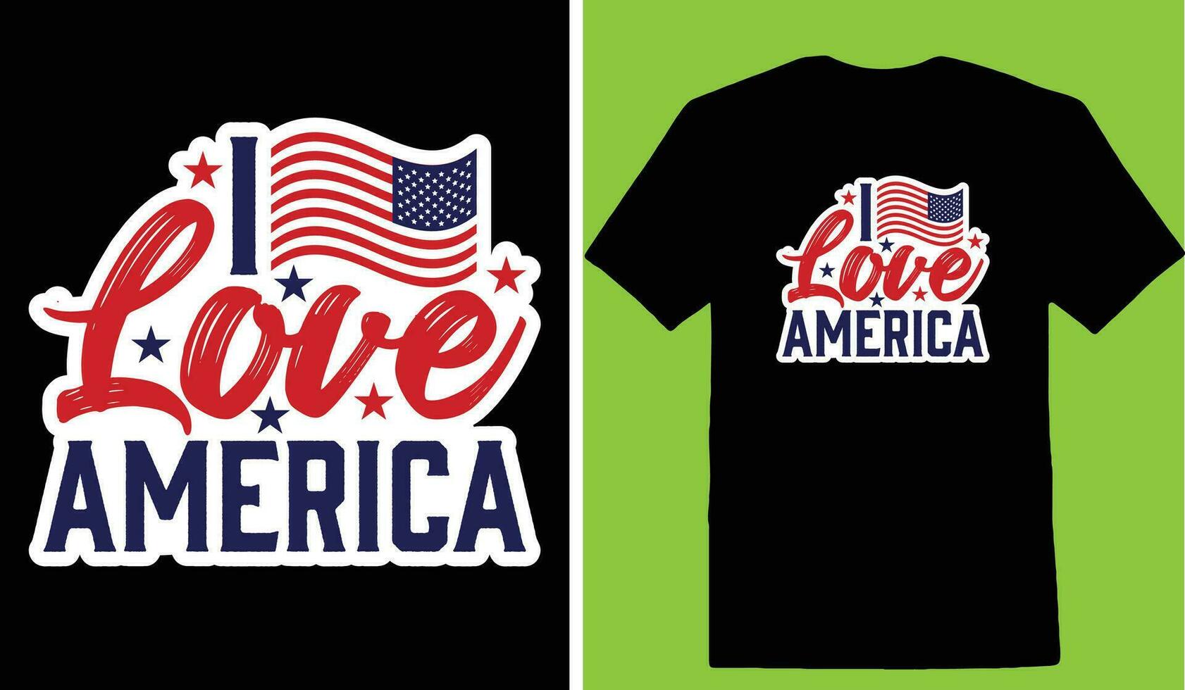 I Love America T-shirt vector