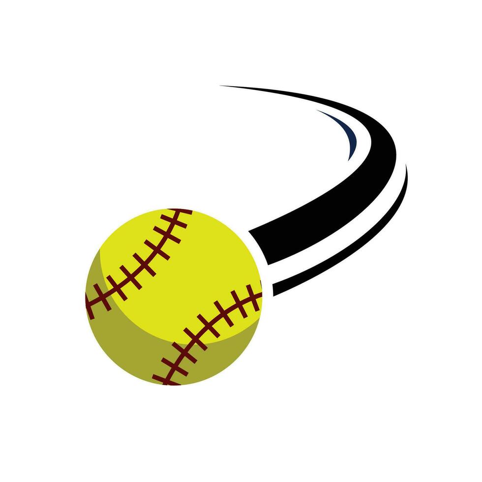 Vector illustrations of Flying Softball