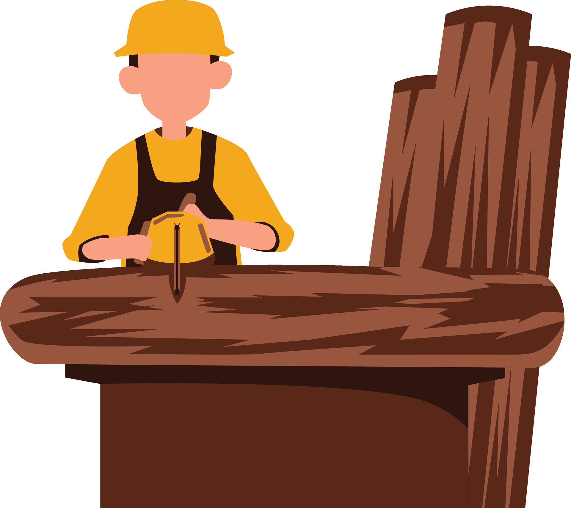 Carpentry woodwork industry carpenter with tools Vector Image