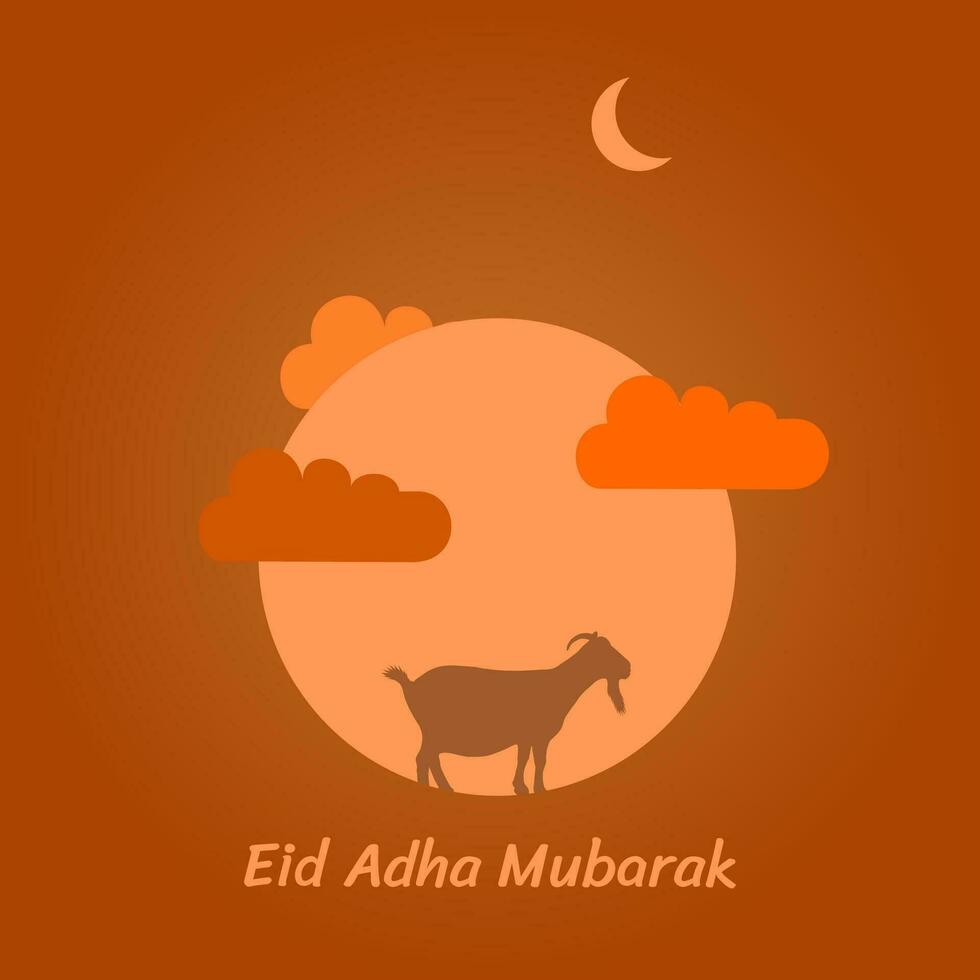 eid adha saludo diseño vector. islámico y Arábica antecedentes para musulmán comunidad festival. el sacrificio de cabra concepto. musulmán día festivo. adecuado para póster, digital, bandera vector