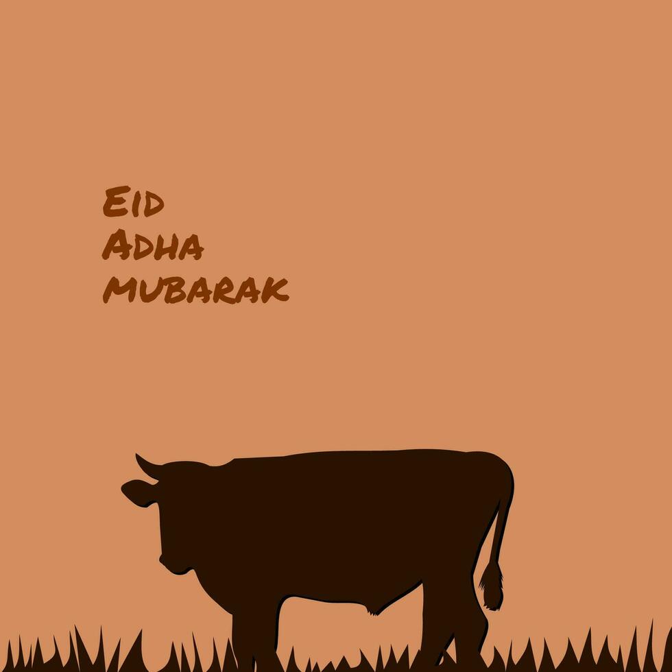 eid celebration background vector. eid adha greeting with cow silhoutte design graphic. muslim or islam holiday. vector