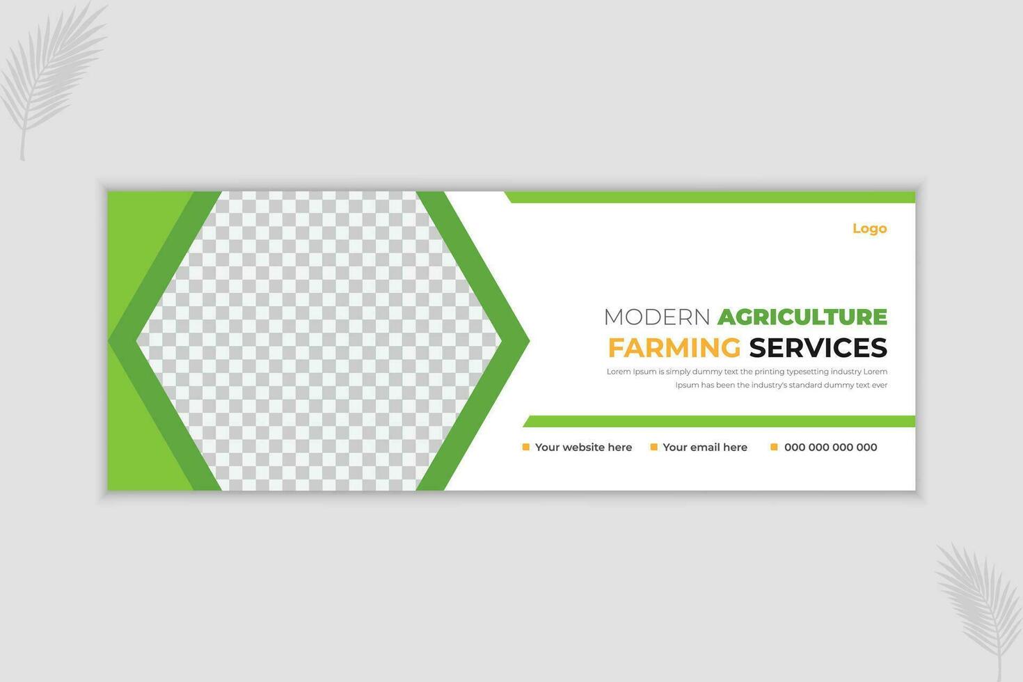 Lawn Gardening and Farming Services Web Banner Design Template vector