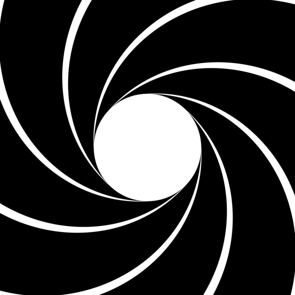 Abstract inside the gun tube. Horizontal background, vector pattern, rifled channels.