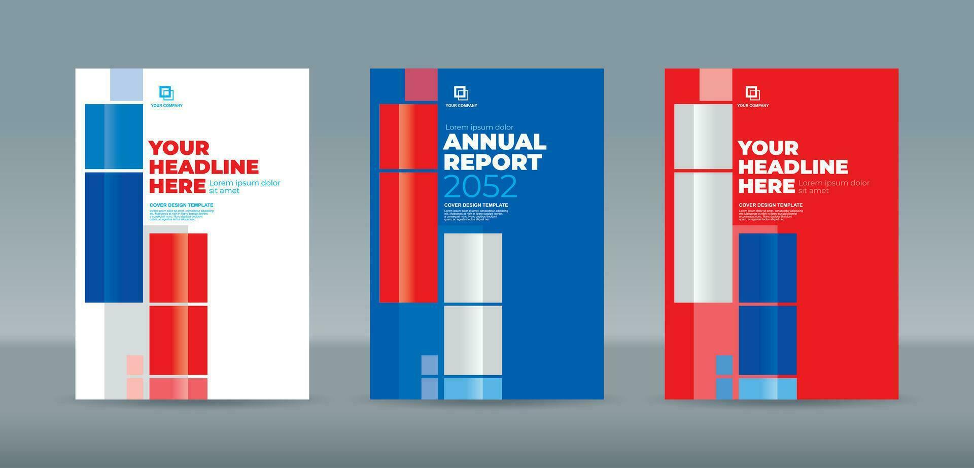 Abstract random transparent rectangle with white, blue and red background. A4 size book cover template for annual report, magazine, booklet, proposal, portfolio, brochure, poster vector