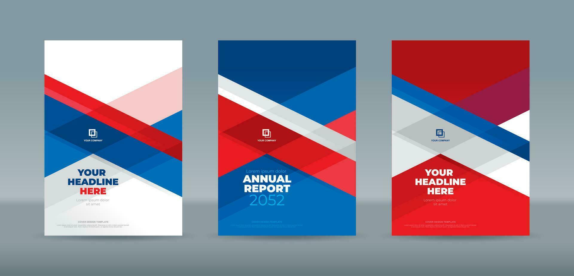 Abstract random transparent rectangle on white red and blue background. A4 size book cover template for annual report, magazine, booklet, proposal, portfolio, brochure, poster vector