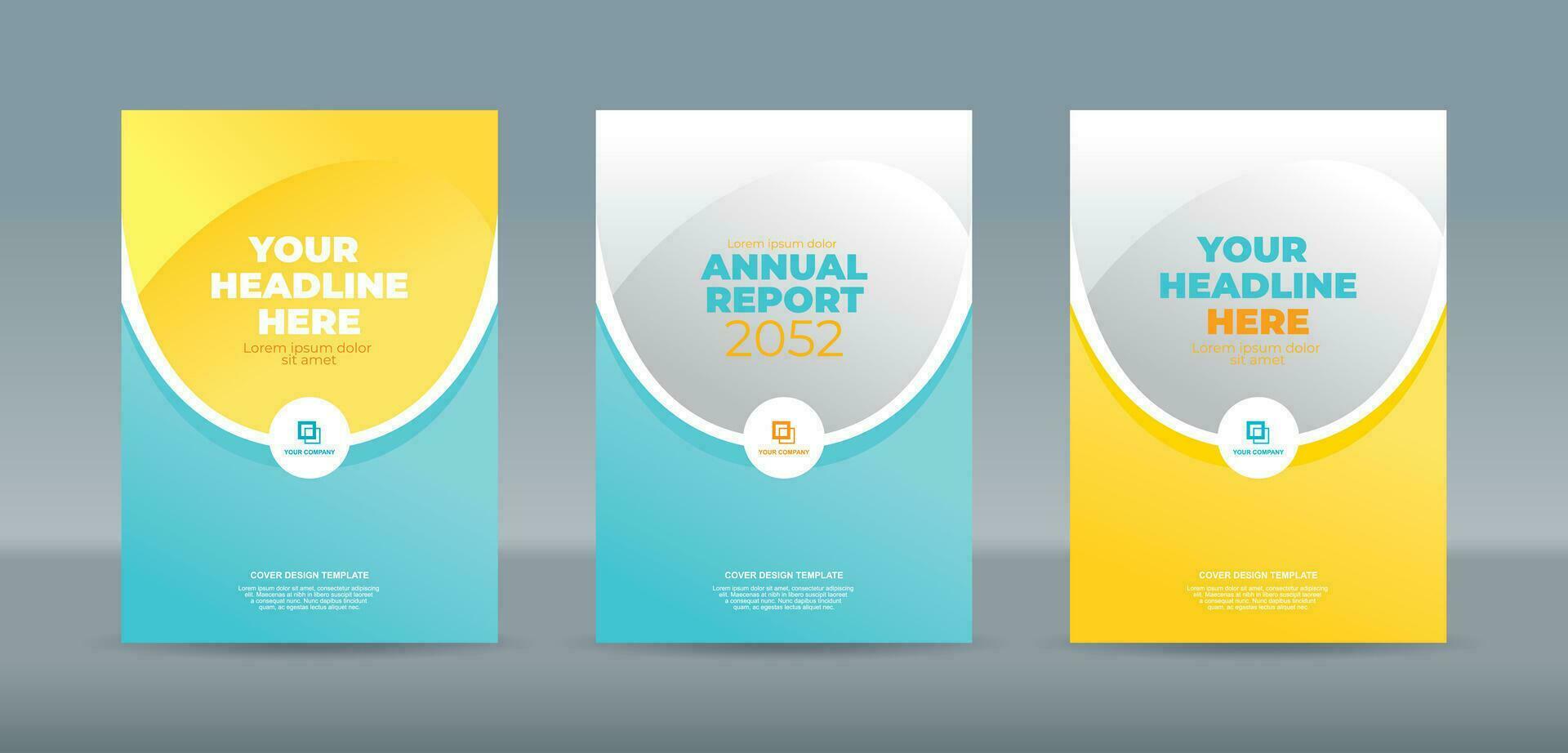 Abstract ellipse and curve with light green and yellow color background. A4 size book cover template for annual report, magazine, booklet, proposal, portfolio, brochure, poster vector