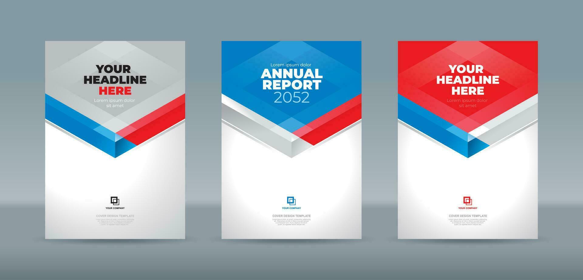 Prism of cyan, red, and white colors on a white background. A4 size book cover template for annual report, magazine, booklet, proposal, portfolio, brochure, poster vector