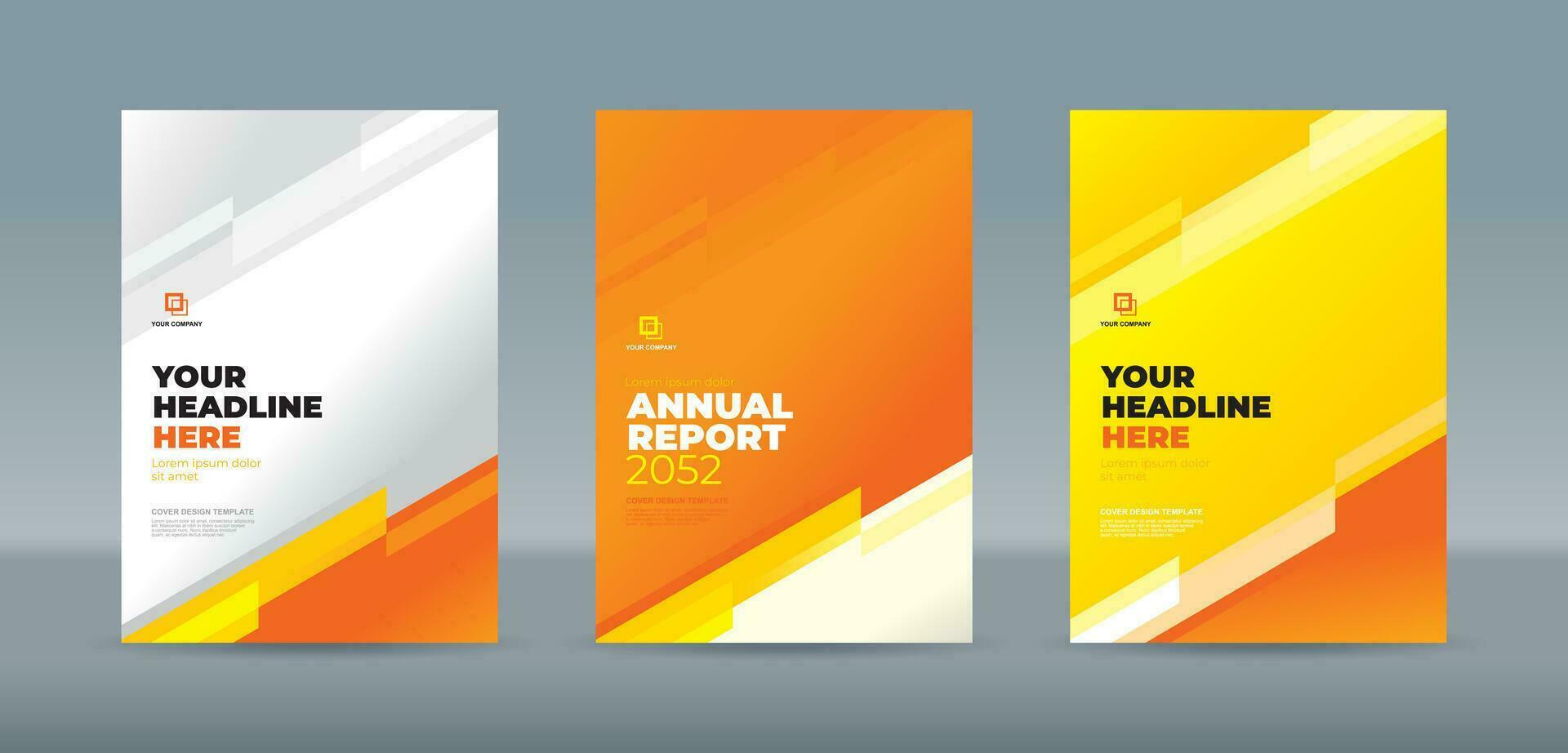 Modern abstract random transparent bar yellow orange white background. A4 size book cover template for annual report, magazine, booklet, proposal, portfolio, brochure, poster vector