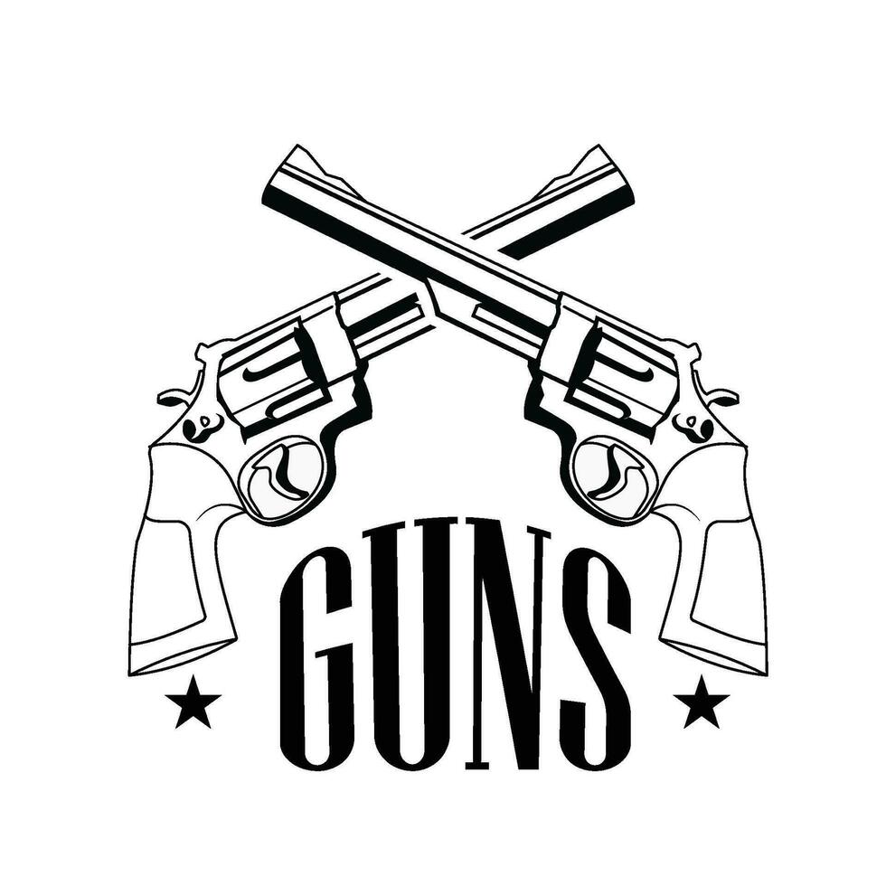 crossed guns logo vector design