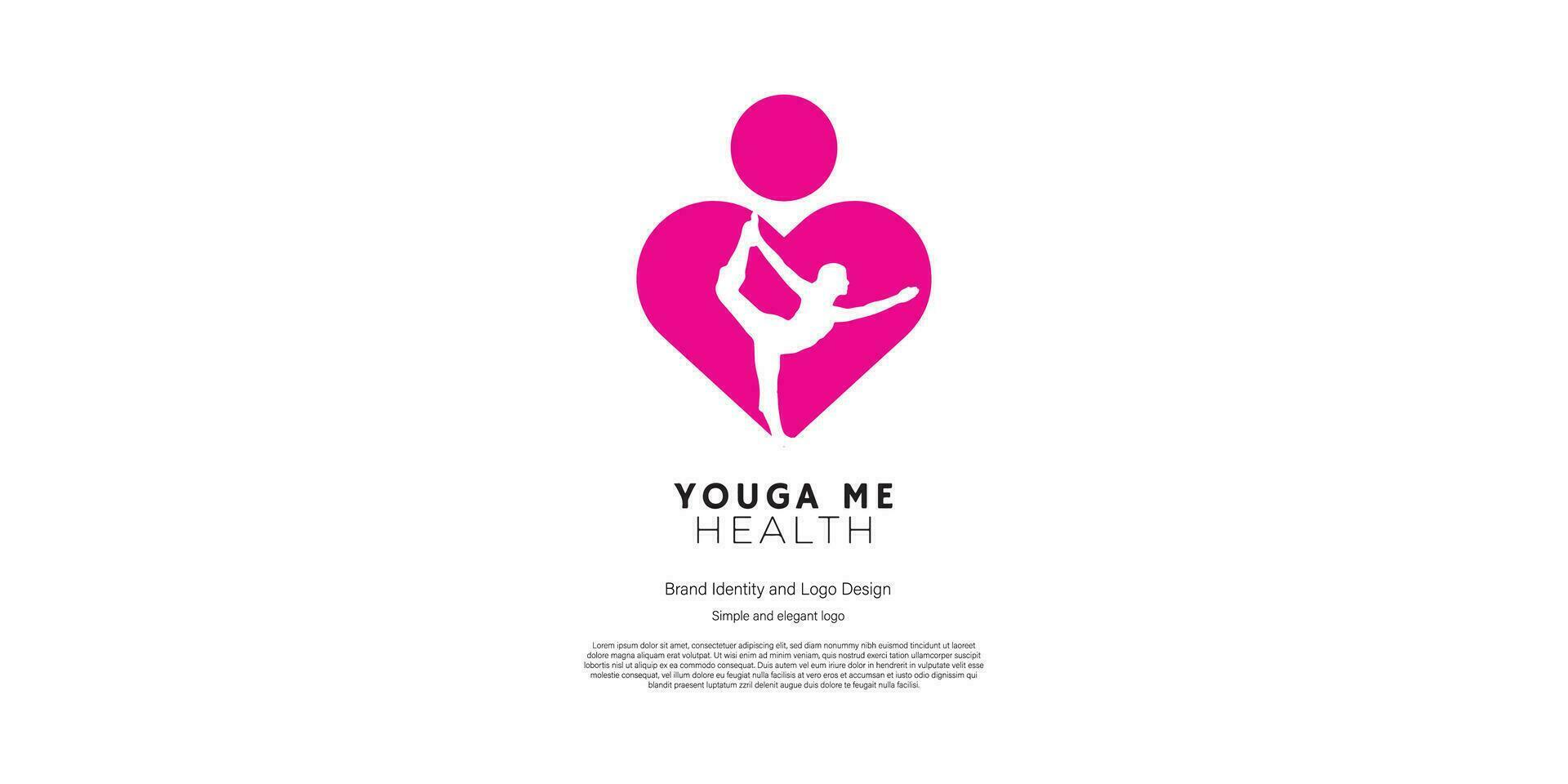 amor yoga logo diseño para yoga centrar o gimnasio vector