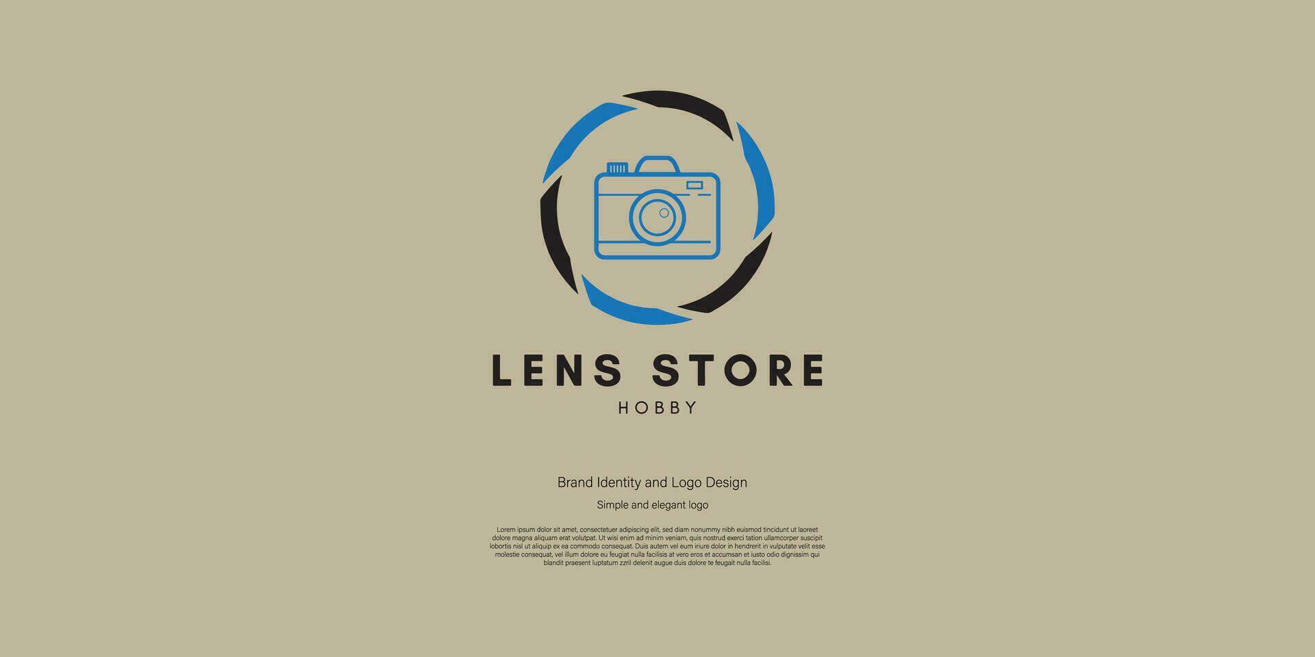 camera logo design for lense store or community vector