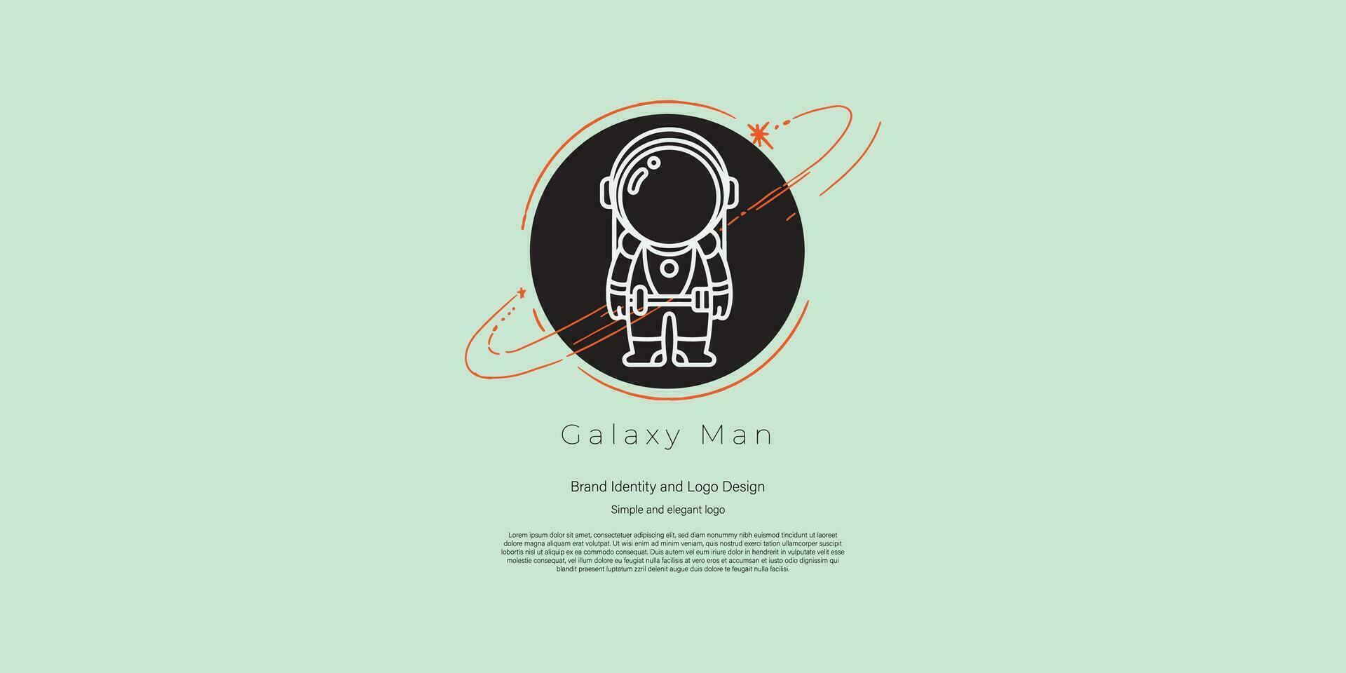 astronaut logo design for brand identity or company vector