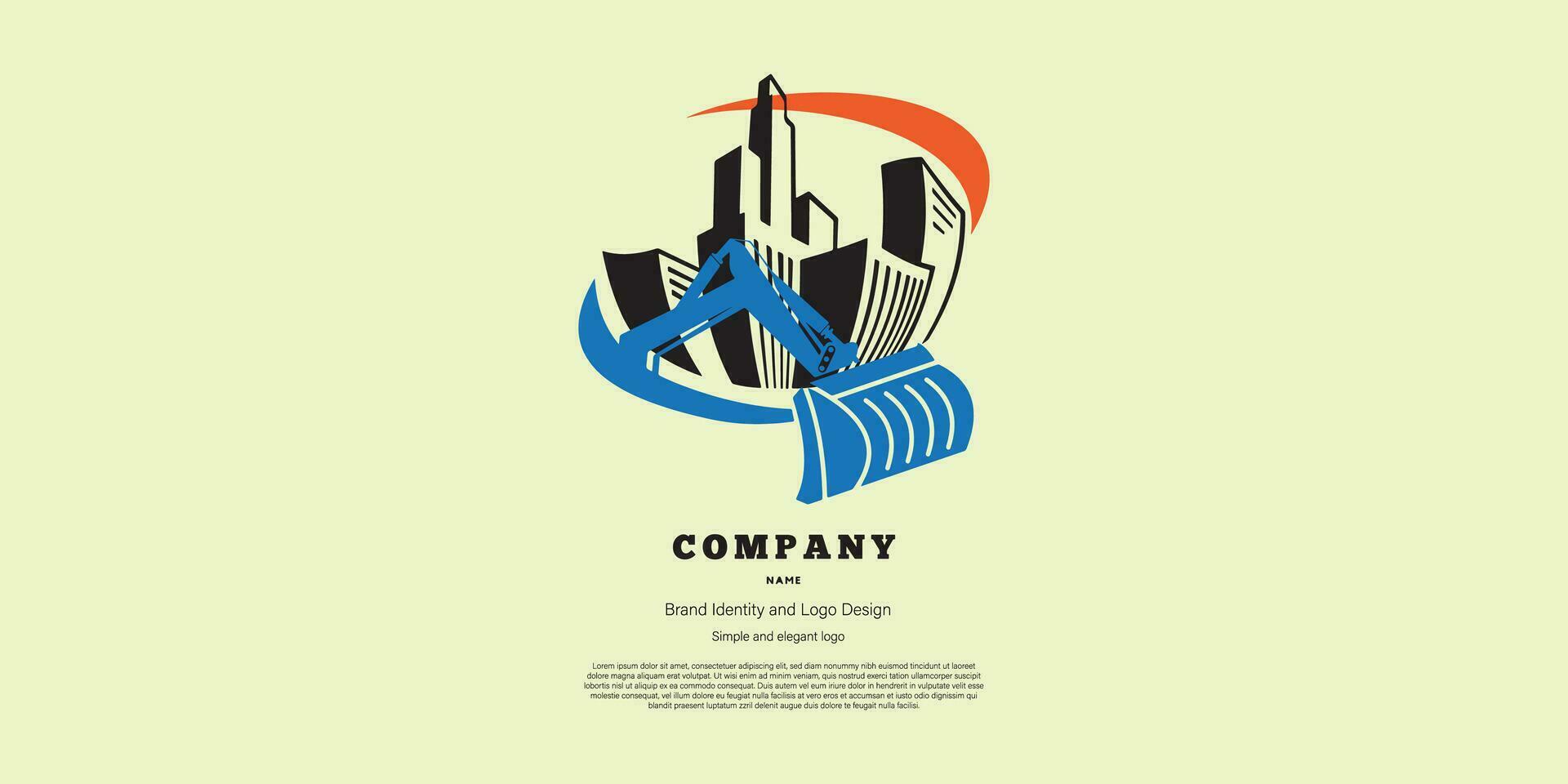 contruction logo design for branding or brand identity vector
