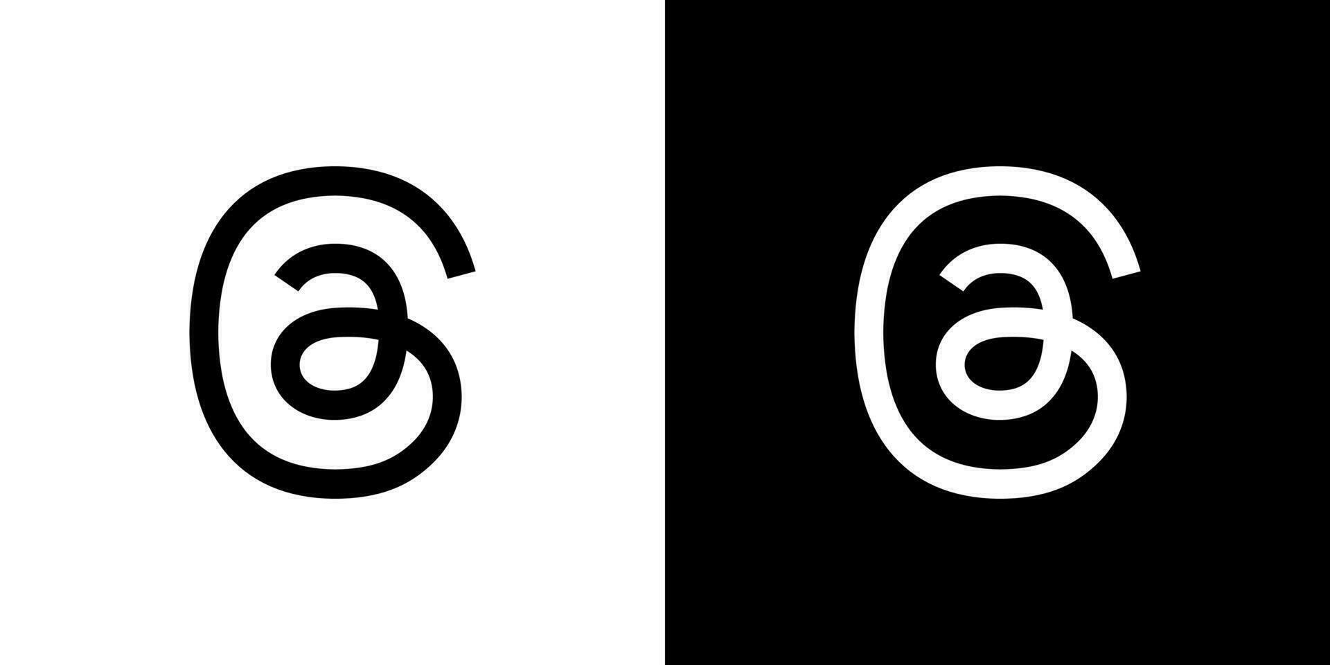 hilos social medios de comunicación logo negro y blanco vector