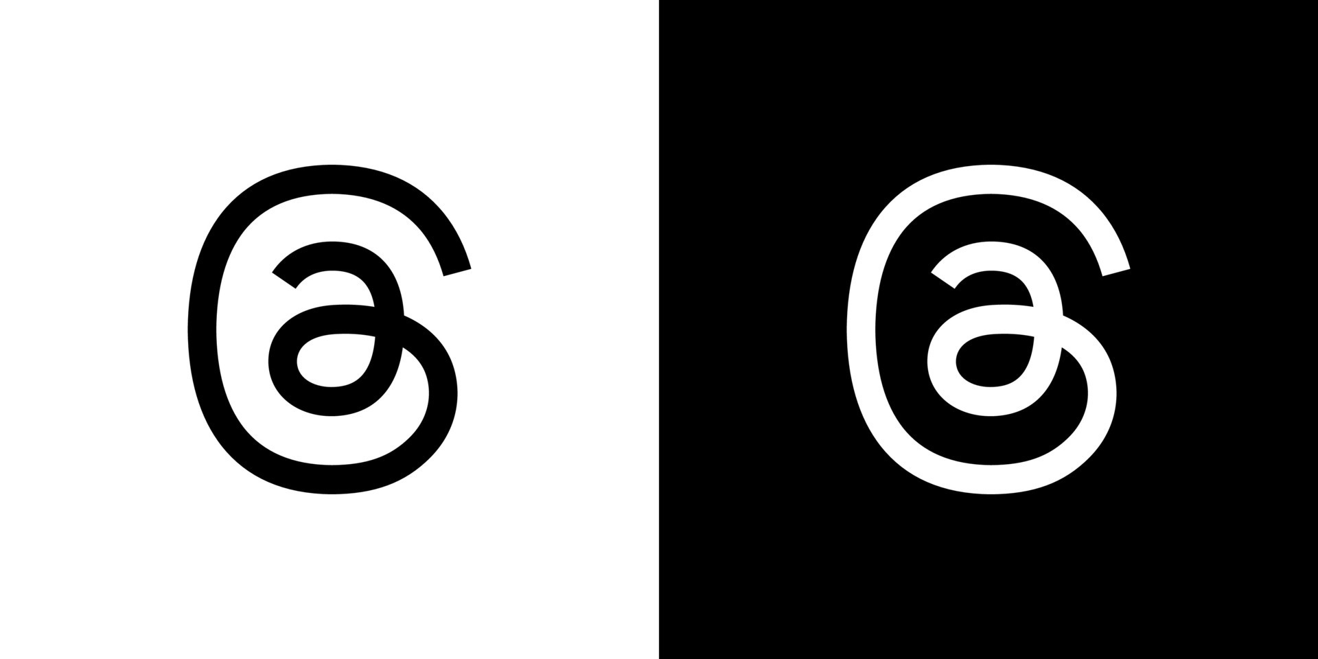 Threads Social Media Logo Black and White 25373825 Vector Art at Vecteezy