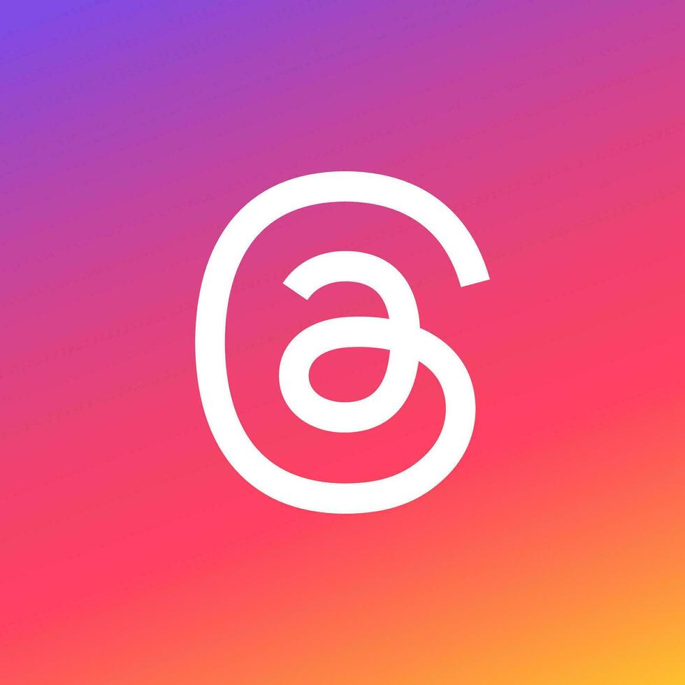 Threads Social Media Logo on Gradient vector