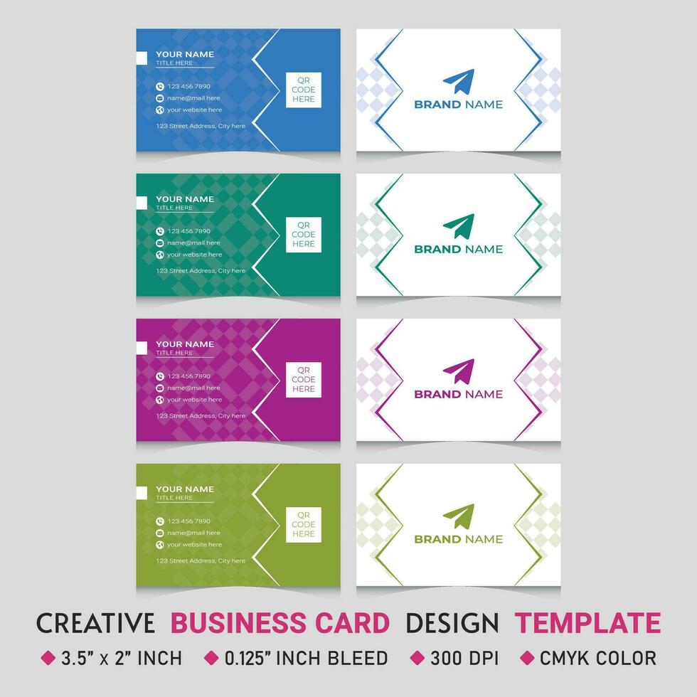 Double-sided Business Card Template, Creative Corporate Business Card Template Design Vector eps 10 Business Identity Unique Design, Print Ready Professional  Business Card Template,
