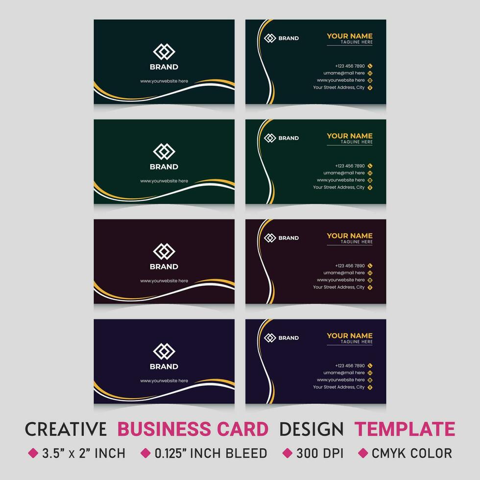 Double-sided Business Card Template, Creative Corporate Business Card Template Design Vector eps 10 Business Identity Unique Design, Print Ready Professional  Business Card Template,