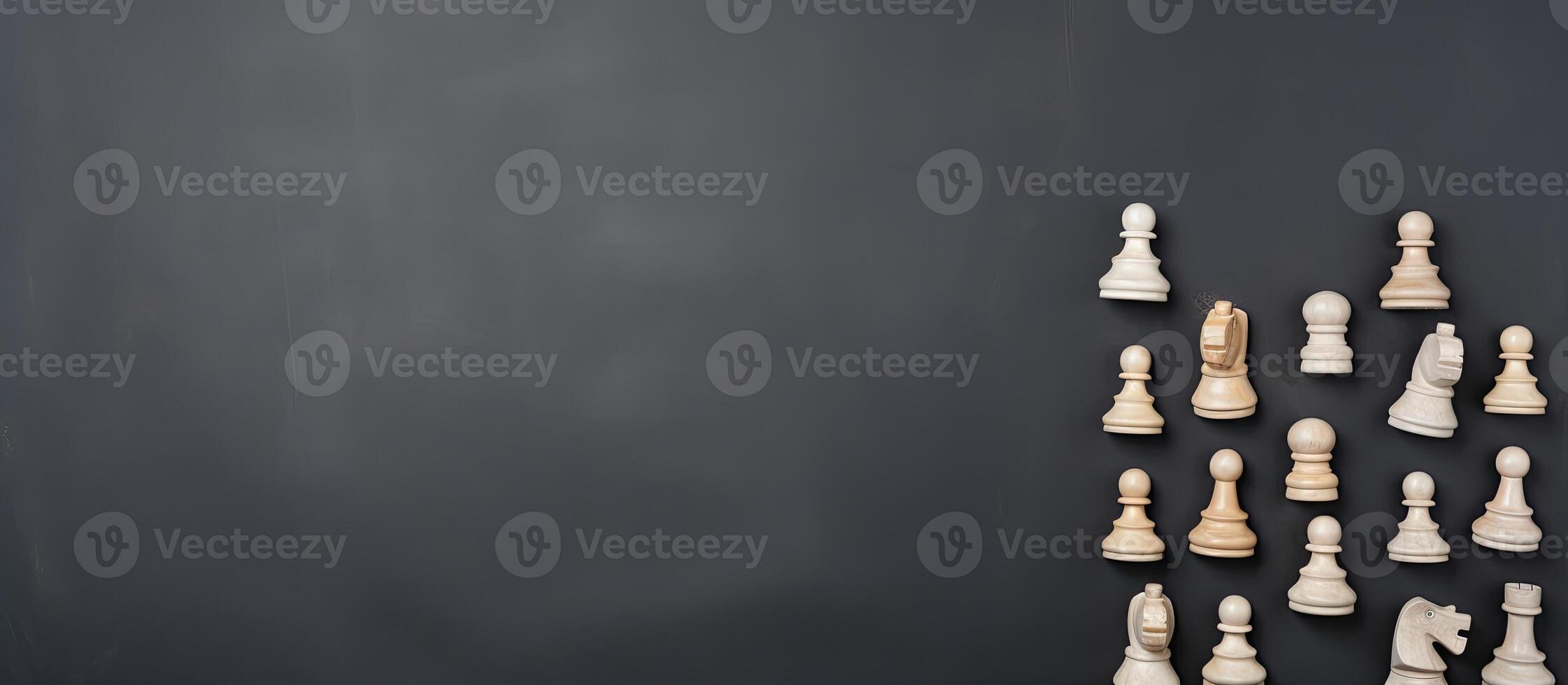 A group of chess pieces sitting on top of a table created with technology photo