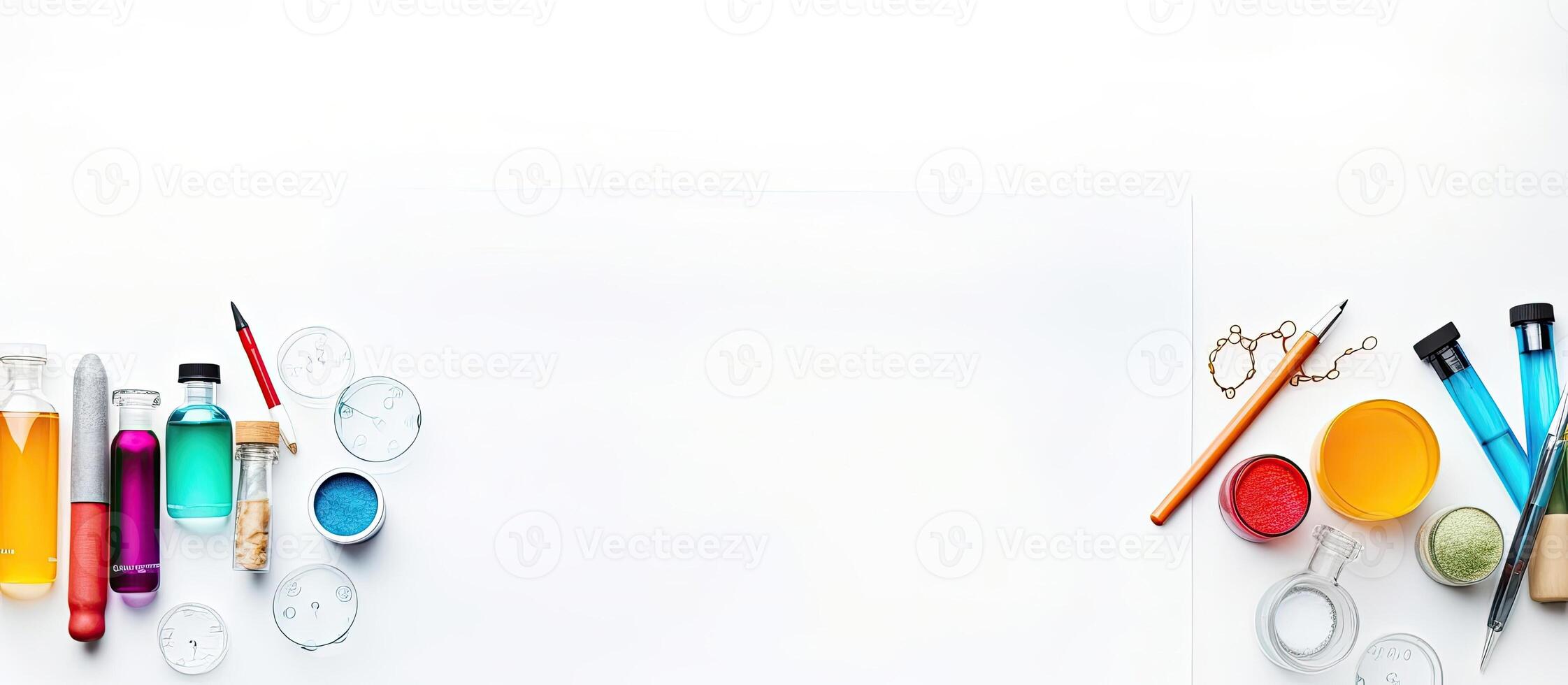 A table topped with lots of different types of items created with technology photo
