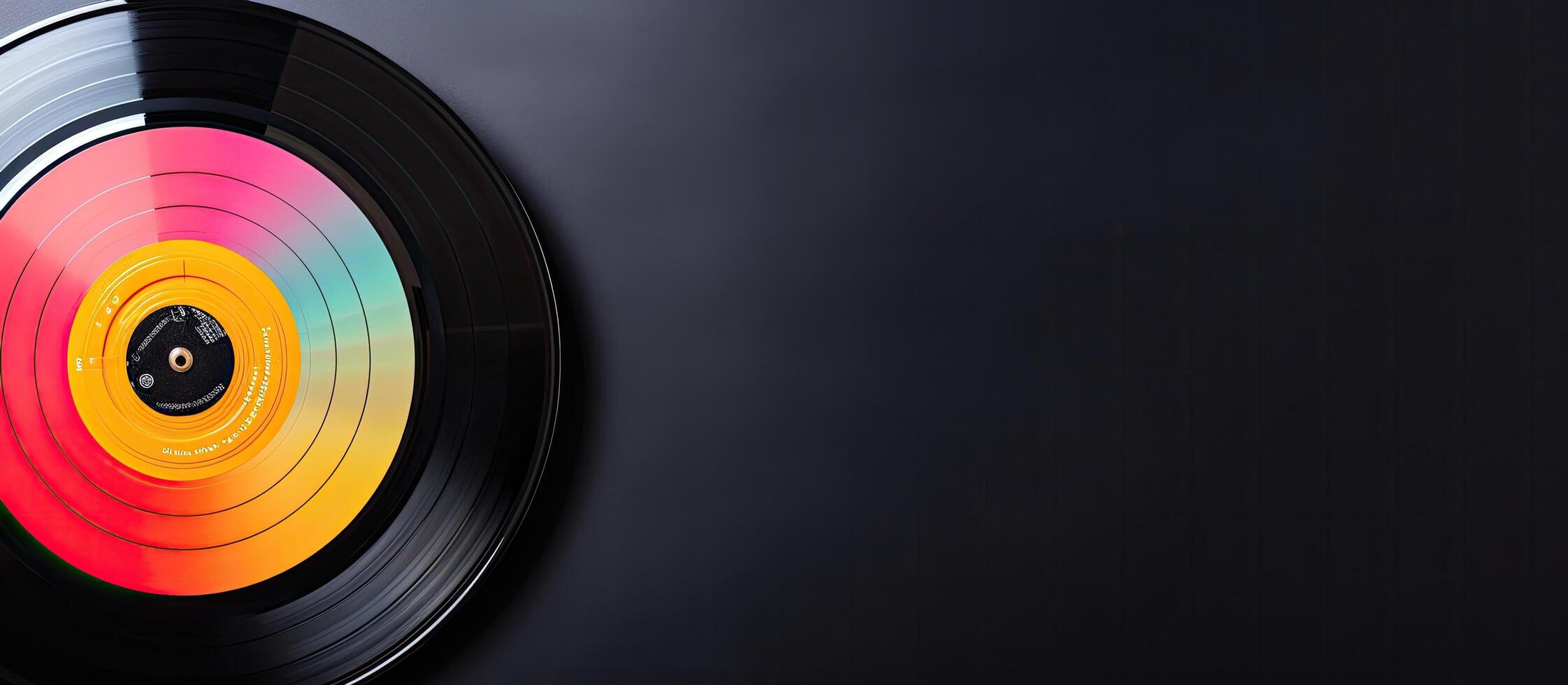A close up of a record on a wall created with technology photo