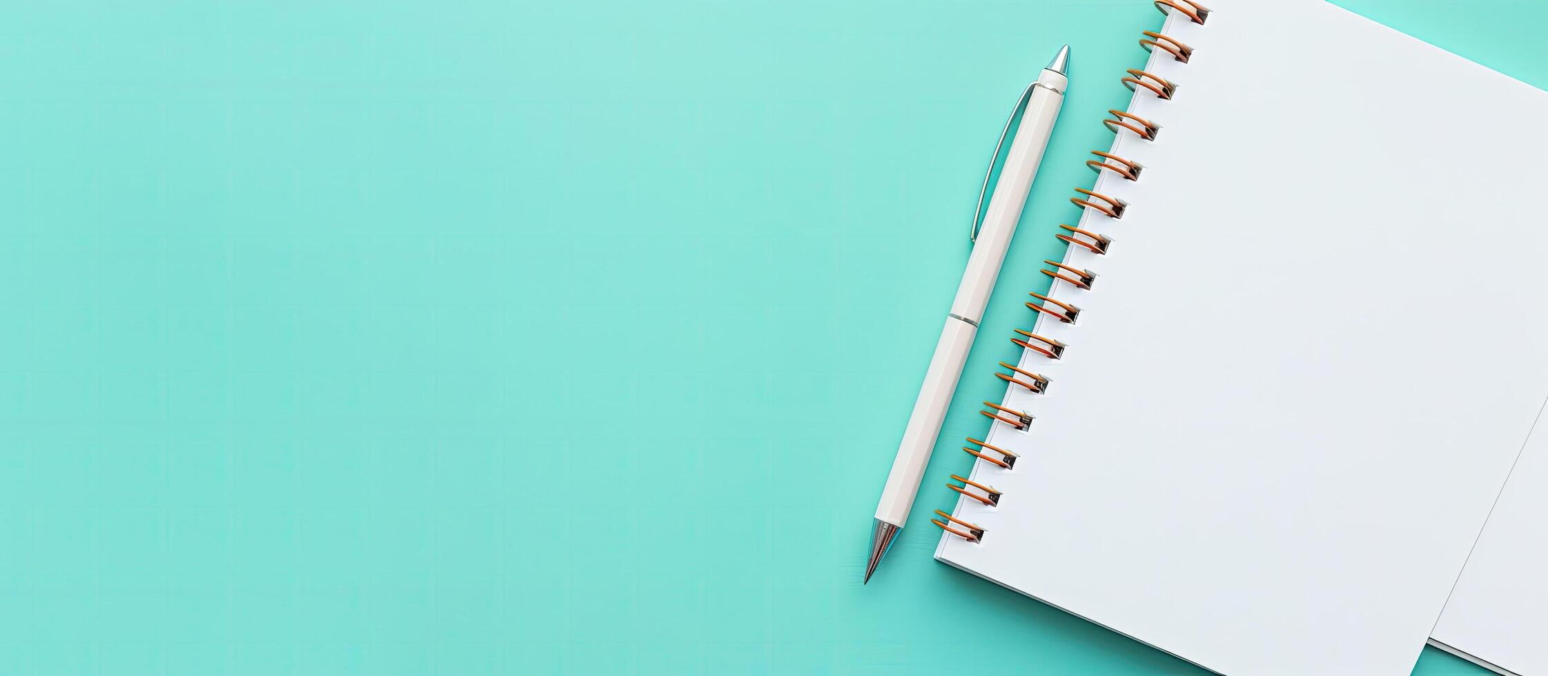 A notebook with a pen on top of it created with technology photo