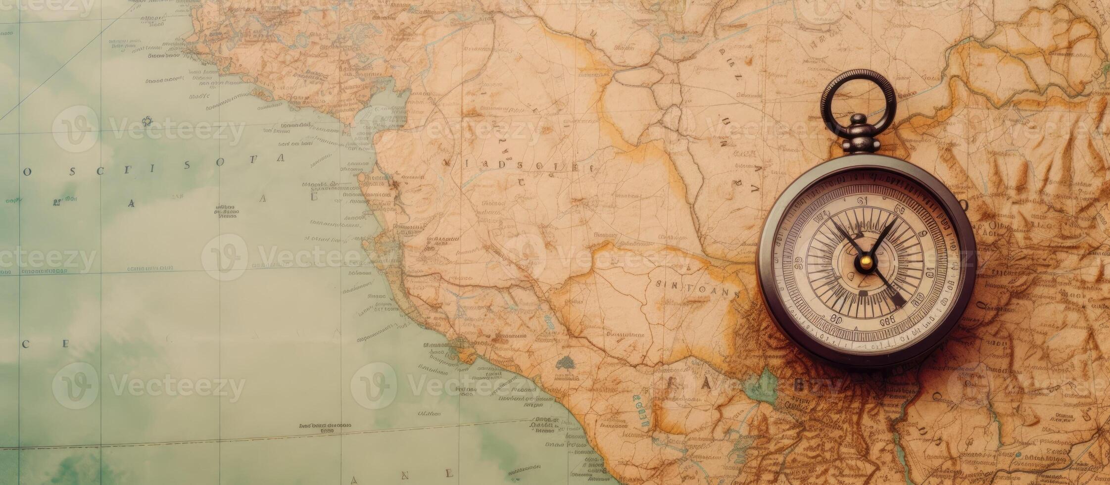 A compass on top of a map of australia created with technology photo