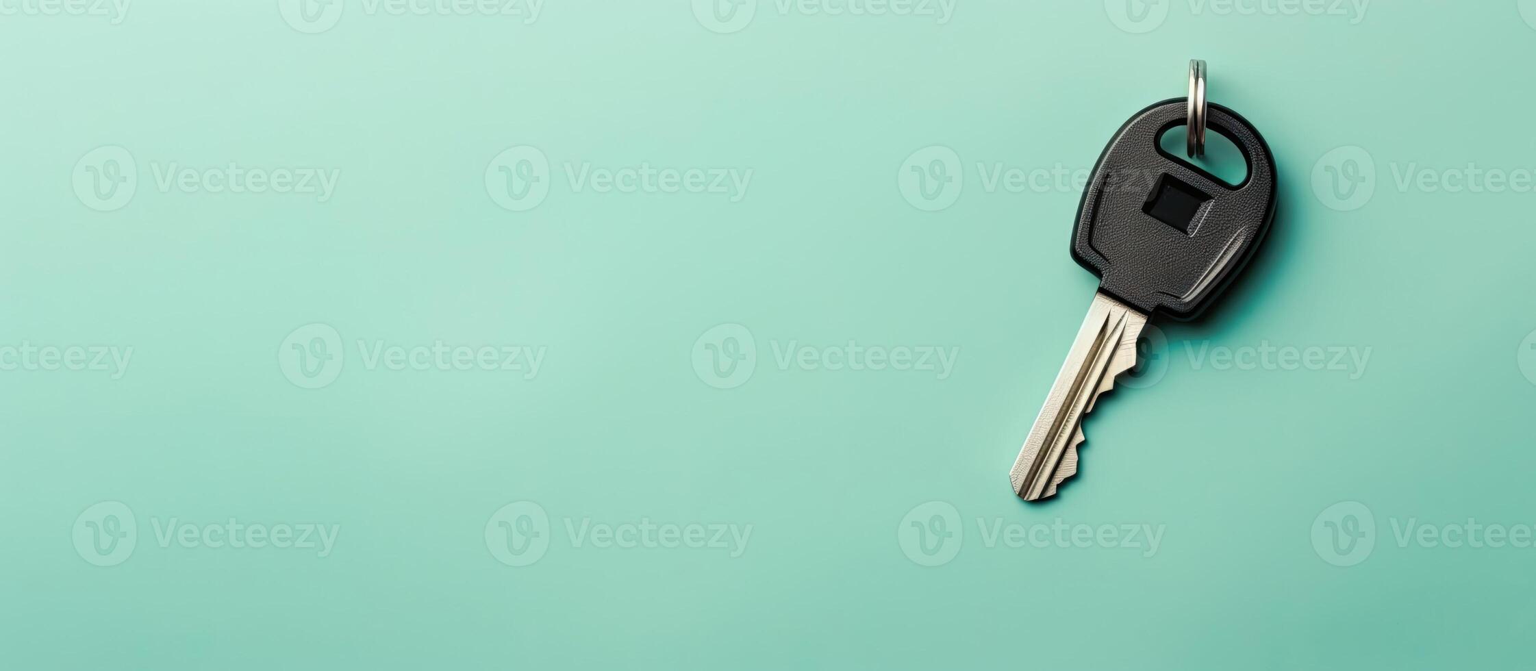 A car key on a green background created with Generative AI technology photo