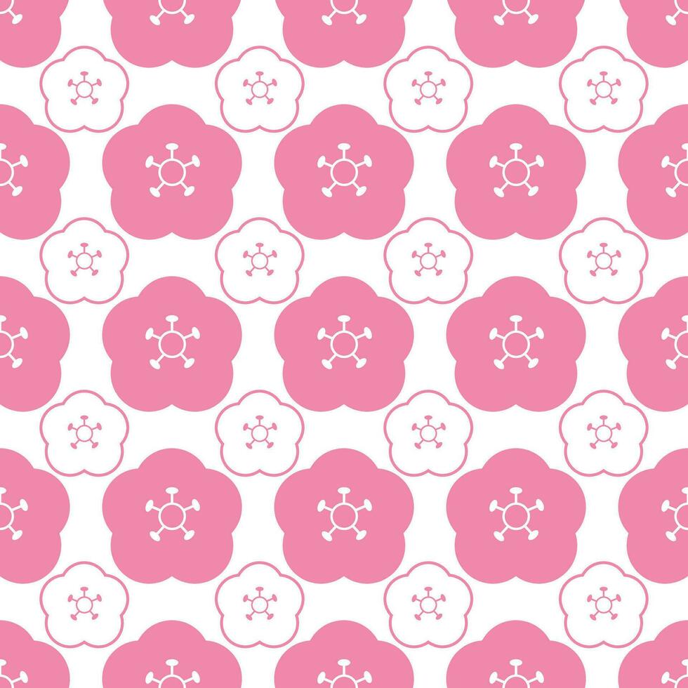 Cherry blossom seamless pattern bg for wrapping, card and more. Vector illustration