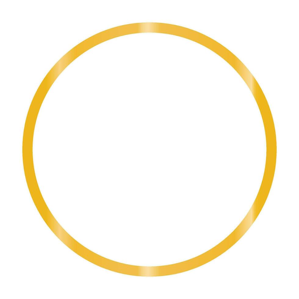 Gold circle frame isolated on white bg. Vector illustration