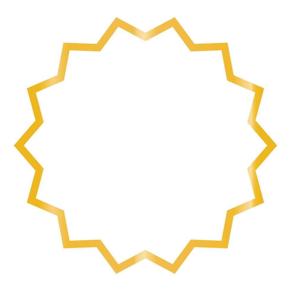 Set of gold frame isolated on white bg. Vector illustration