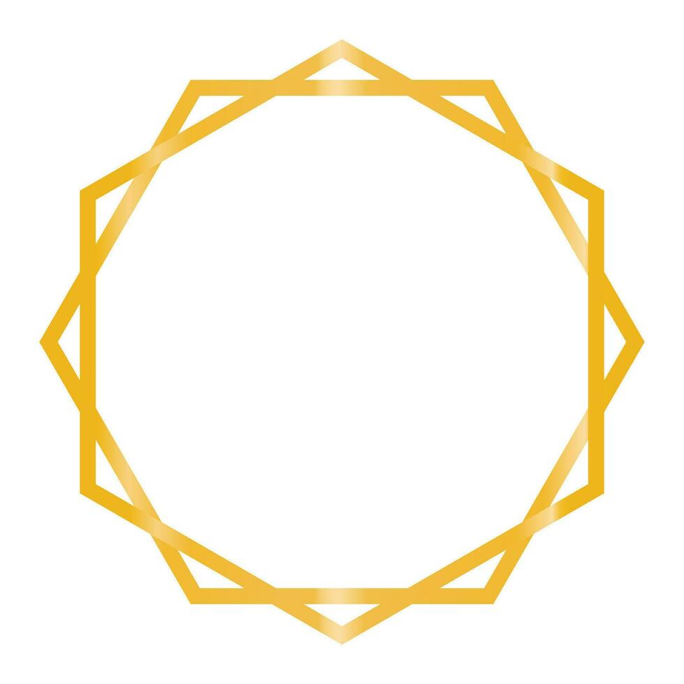 Set of gold frame isolated on white bg. Vector illustration