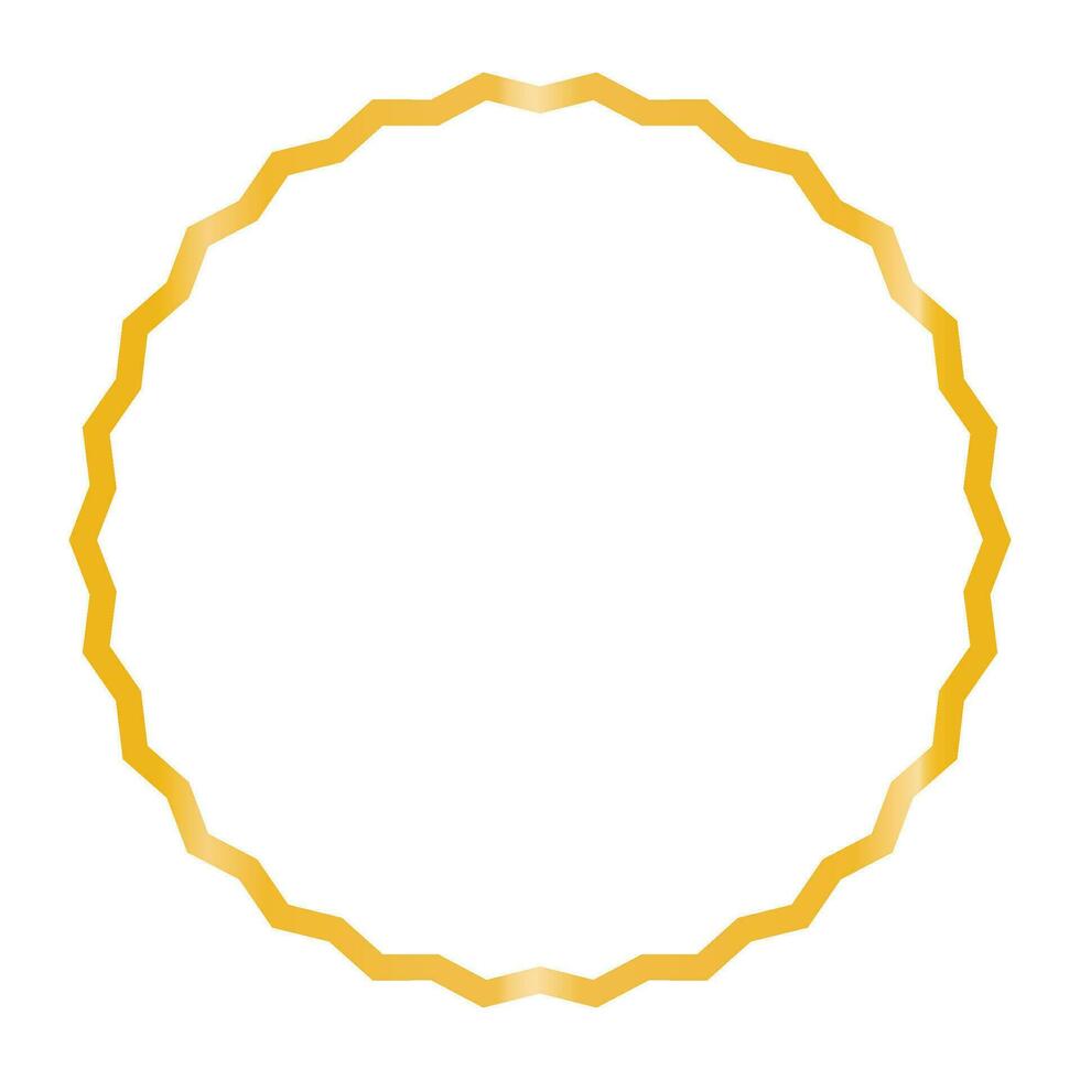 Set of gold frame isolated on white bg. Vector illustration